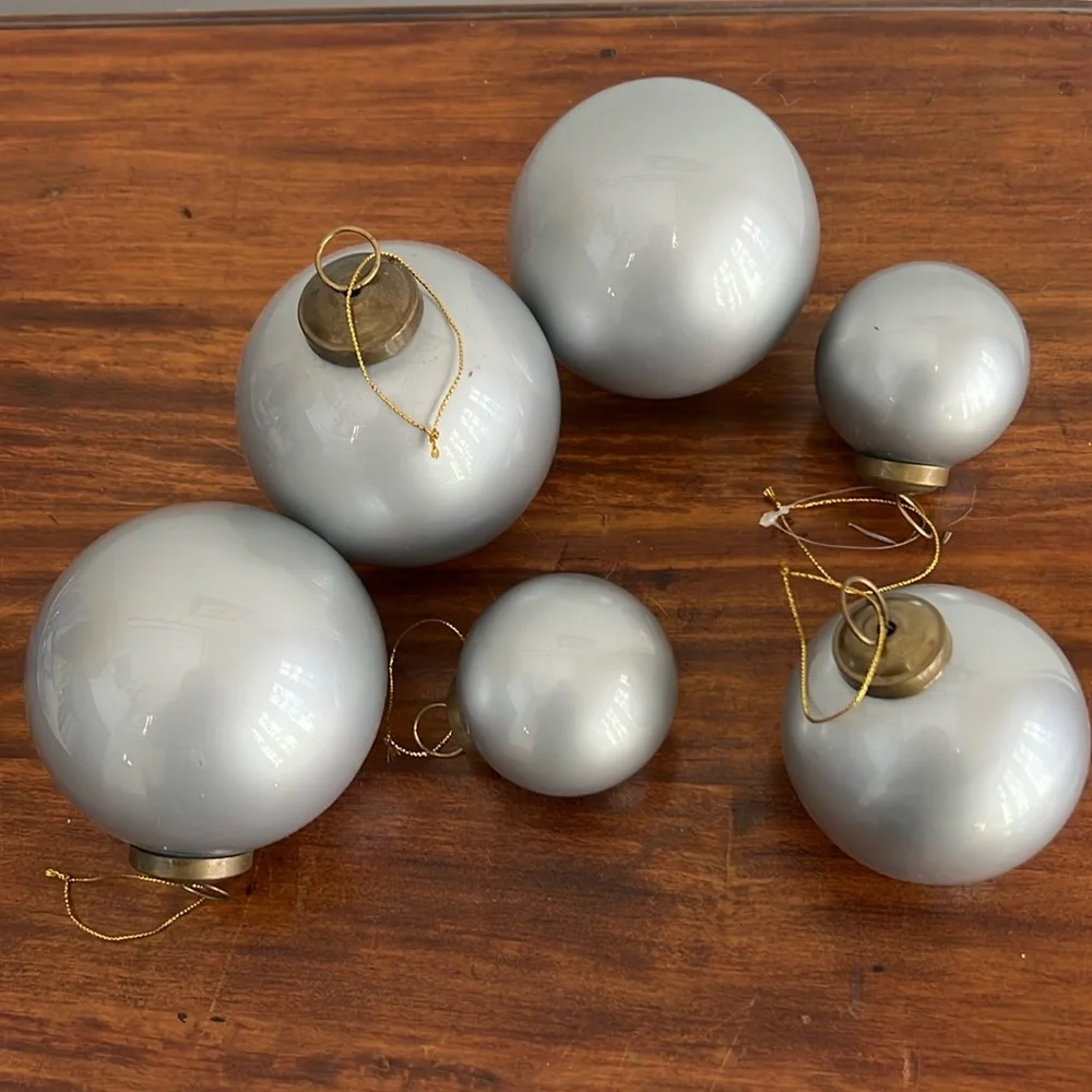 Restoration Hardware Silver Glass Christmas ornament 2.5” Small
